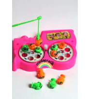 modapratik Nostaljik Mıknatıslı Kurmalı Balık Tutma Oyunu (Pembe)