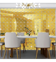 3d ayna çıkartmaları üçgen pleksi gold duvar dekoru (5 X 9 CM) X 60 ADET Numa Concept (Gold)