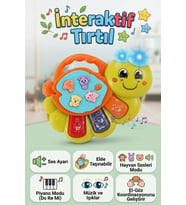 Eğitici Işıklı Müzikli İnteraktif Tırtıl Bebek Piyanosu - Hayvan Sesli Duyusal Gelişim Oyuncağı