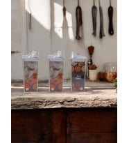 3 Adet 2300ml - Contalı Erzak Saklama Kabı - Ölçekli Bakliyat Kabı - Düzenleyici Kavanoz (BEYAZ-SOHO GRİ)