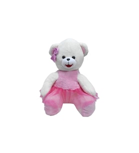 Balerin Peluş Ayı Pembe 60 cm (Beyaz)