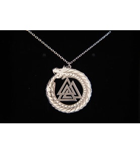 Ouboros Vegvisir Valknut Rune Vegvisir Düşmüş Odin'in Savaşçısı Düğümü Kolye
