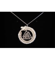 Ouboros Vegvisir Valknut Rune Vegvisir Düşmüş Odin'in Savaşçısı Düğümü Kolye