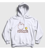 Presmono Unisex Beyaz Friend Mölang Piu Piu Molang Kapüşonlu Sweatshirt 464877tt