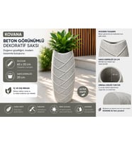 KOVANA - BETON GÖRÜNÜMLÜ DEKORATİF SAKSI