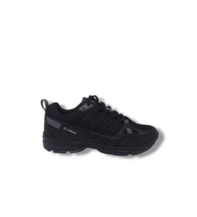Lutton 215 Unisex Siyah Bağcıklı File Yürüyüş Koşu Büyük Numara Spor Ayakkabı 45 46 47 48