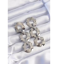 Pirinç Gümüş Renk Oval Ayna Model Sallantılı Küpe 5886 - HPSBYI1067-2682