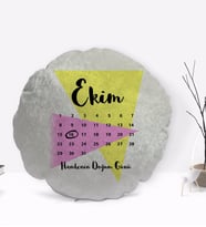 BK Gift Kişiye Özel İsimli Tarihli Doğum Günü Tasarımlı Yuvarlak Dekoratif Kırlent Yastık-5