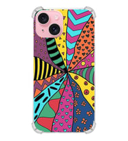 PrintiFy Apple iPhone 15 Plus Uyumlu Retro Color 4 Baskılı Şeffaf Köşe Korumalı Antişok Kılıf