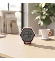 Modern Çizgili Karavan Temalı Dekoratif Obje Yaşam Alanlarınıza Neşe ve Özgürlük Hissi Katan Özel Parça 10x10 cm, Kül Gri