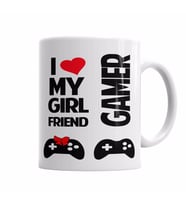 I Love My Girl Friends Gamer Kupa Bardak Porselen