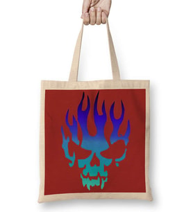 Skull Kuru Kafa Bez Çanta Uzun Saplı