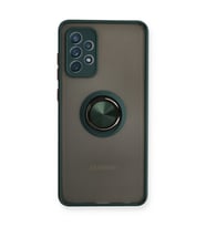 Samsung Galaxy A72 Kılıf Montreal Yüzüklü Silikon Kapak - Yeşil