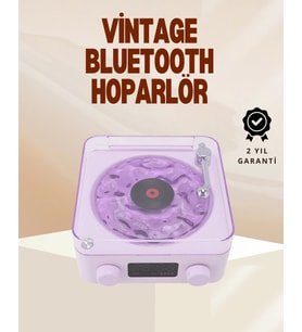 Retro Pikap Hoparlör – Şarjlı Kablosuz Projektör ve Gece Lambası