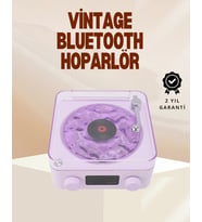 Retro Pikap Hoparlör – Şarjlı Kablosuz Projektör ve Gece Lambası