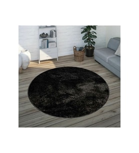 Eliana Home Baskılı, Yıkanabilir Kaymaz Taban Yuvarlak Halı LNA7088 120x120 cm (Siyah)