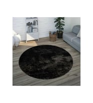 Eliana Home Baskılı, Yıkanabilir Kaymaz Taban Yuvarlak Halı LNA7088 120x120 cm (Siyah)