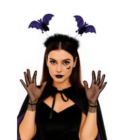 Halloween Cadılar Bayramı 2li Mor Yarasa Taç Tüylü Pari Aksesuarı