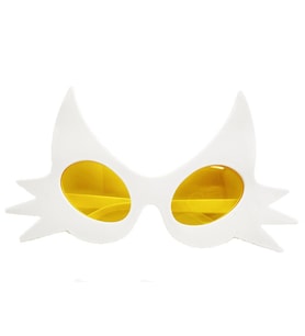 Nessiworld Beyaz Renk Bıyık Tasarımlı Kedi Parti Gözlüğü 19x11 cm