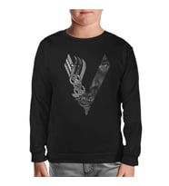 Vikings - Logo Eyes Siyah Çocuk Sweatshirt