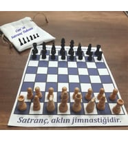 Renkli Kişiye Özel Satranç Seti (Mavi)