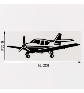 Pervaneli Tek Motorlu Uçak Sticker Yapıştırması 16CM siyah