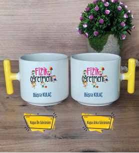 Fizik Öğretmeni Kupa Bardak T Sarı Kulplu Öğretmenler Günü Hediyesi