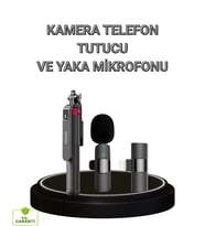 Vlog Ve Canlı Yayın İçin Çift Yaka Mikrofonu Ve Tripodlu Selfie Çubuğu Seti