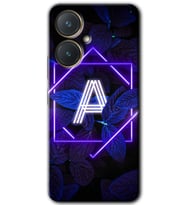Vivo Y27 Kılıf HD Desen Baskılı Kılıf - Dark Neon Yaprak A Harfi
