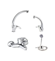 Kapa Lavabo-mutfak-banyo Bataryası Musluğu + Duş Seti 4'lü
