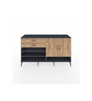 Hyperion Konsol 4 Raflı 2 Çekmeceli 2 Kapaklı 176x44x99 Antrasit-Çam