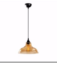 RİOLİGHT RETRO TEKLİ CAM SARKIT AVİZE ÇAP: 20CM (Bal Köpüğü)