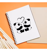 Panda Sevgili Çift Tasarımlı Defter