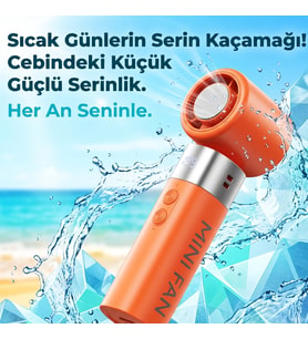 Çok Kademeli Hız Ayarlı Portatif El Fanı, Dijital Ekranlı Sessiz Çalışan Şarj Edilebilir Serinletici