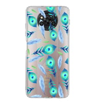 PrintiFy Xiaomi Poco X3 ile Uyumlu 1mm Slim Fit Nazar Boncuğu 3 Baskılı Şeffaf  Kılıf
