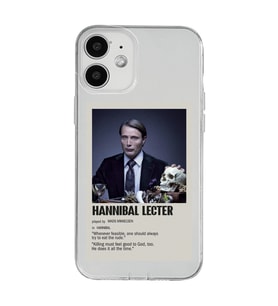 Iphone 12 Uyumlu Hannibal Lecter Minimalist Poster Desenli Şeffaf Telefon Kılıfı