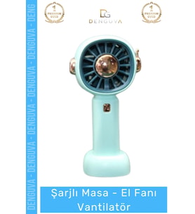 #Vantilatör Şarjlı 3 Kademeli Taşınabilir Mini Sessiz Güçlü Motorlu Şık Tasarım Masa El Fanı Vantila