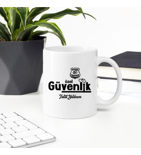 Özel Güvenliğe Hediye Kupa Bardak (Beyaz)