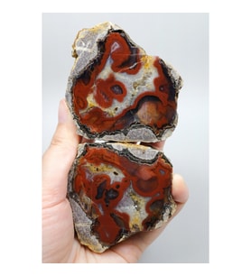 Alevli Kızıl Kırmızı Bantlı Siyah Deniz Akik, 300g