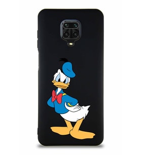 Xiaomi Redmi Note 9S Soft Premier Kapak Donald Duck-D Tasarımlı Silikon Kılıf - Siyah (Şeffaf)