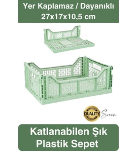 Çok Amaçlı Yer Kaplamayan Katlanabilir Renkli Kasa Sepet Sebze Meyve Eşya Saklama Organizer Kutu