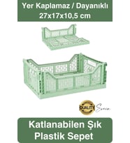 Çok Amaçlı Yer Kaplamayan Katlanabilir Renkli Kasa Sepet Sebze Meyve Eşya Saklama Organizer Kutu