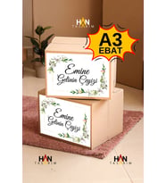 - A3 Ebat İsimli Çeyiz Kolisi Etiketi - Kendinden Yapışkanlı - (10'lu Paket) - Han Tasarım 111-A3