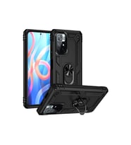 Xiaomi Redmi Note 11t Kılıf Sofya Yüzüklü Silikon Kapak - Siyah