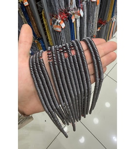 Hematit Taşı Rondela Kesim Parlak Füme 6x2mm Doğal Taş Dizi