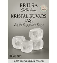 Sertifikalı Kristal Kuvars Taşı Doğal Taş Kütle 3 Adetli – Enerji ve Şifa Taşı – 30-35 mm (Çok Renkli)