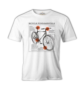 Bicycle Fundamentals Beyaz Erkek Tshirt