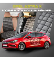 Opel Astra K Antrasit Renk Tay Tüyü Cepli & Terletmez Sırtlı Oto Koltuk Minder Seti - Koltuk Koruma Kılıfı (ÖN & ARKA TAM SET)