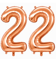 22 Rakam Folyo Balon Rose Gold Rengi (76 cm)