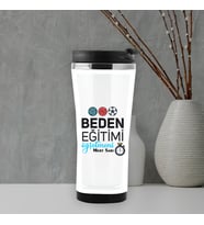 Beden Eğitimi Öğretmeni İsme Özel Termos Mug (Beyaz)